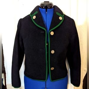 Vintage black wool waist jacket